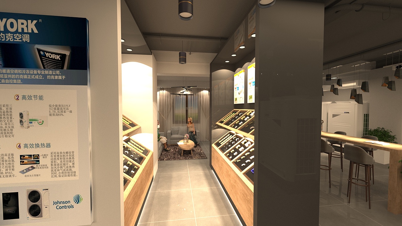 约克空调门店设计（图ZMjM3NjkwNzY0） - 家装设计 - 站酷设计师我家阿卡洒水车原创素材 - 站酷ZCOOL