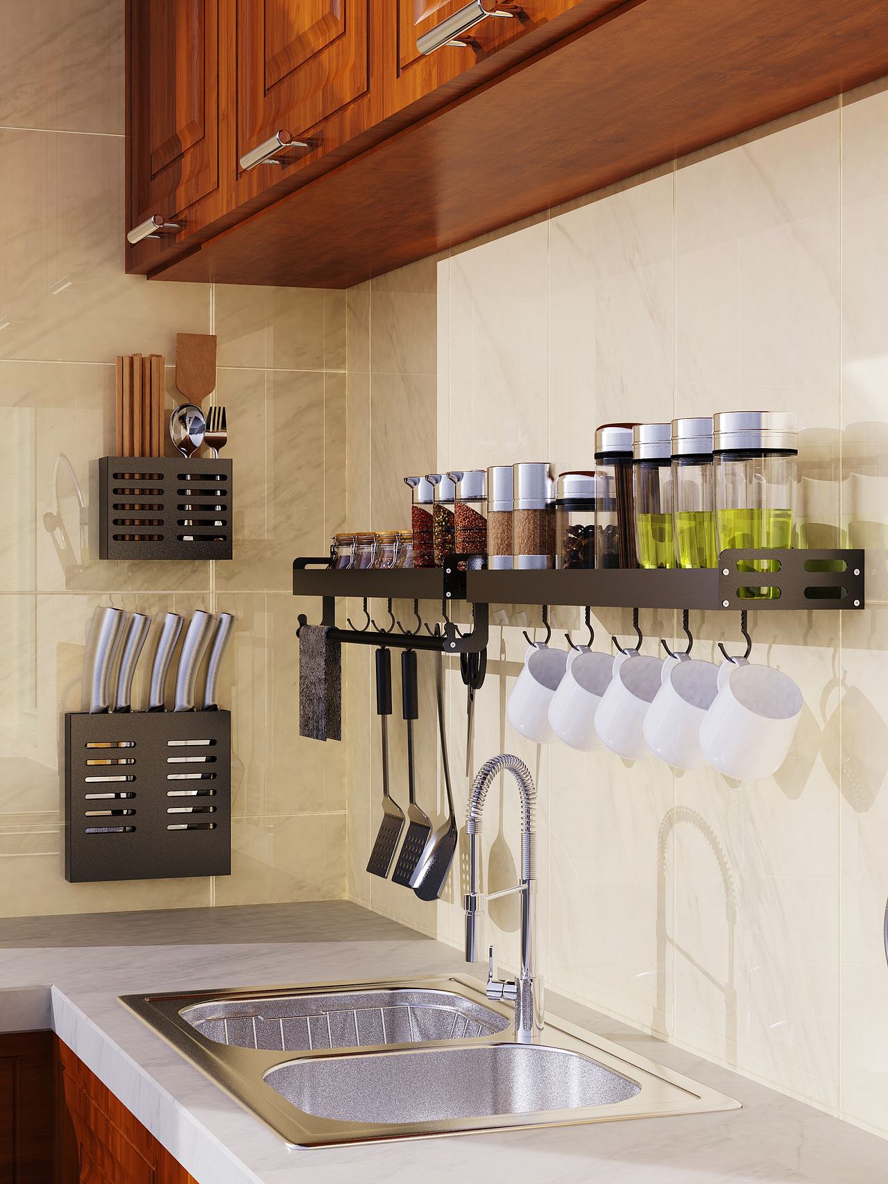 Keyshot渲染—厨房场景搭建、厨房置物收纳架