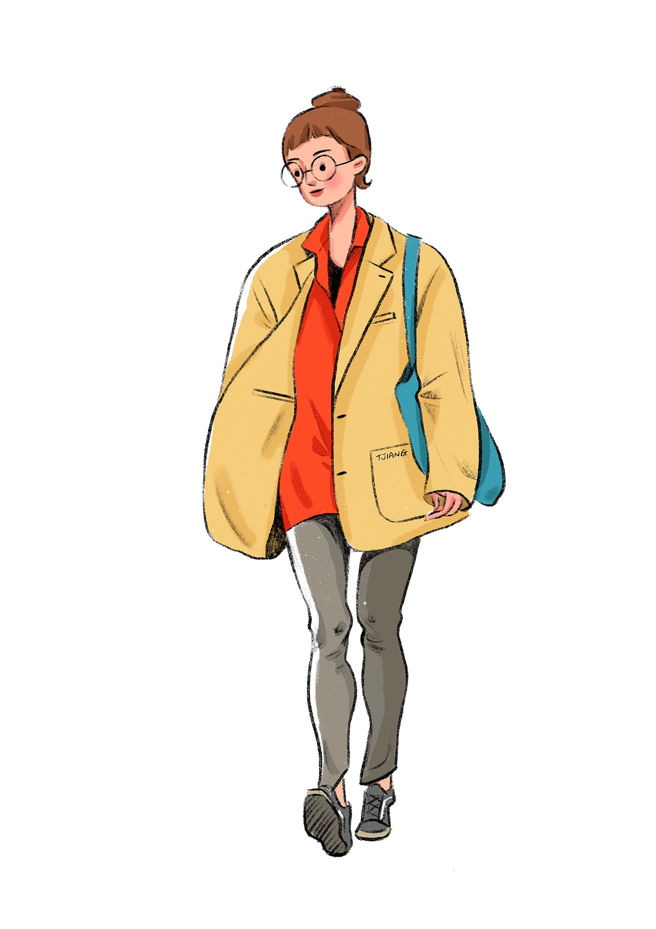 都市时尚女孩初秋搭配（图ZMTc3NDIzNTc2） - 新锐潮流插画 - 站酷设计师TJIANG原创素材 - 站酷ZCOOL