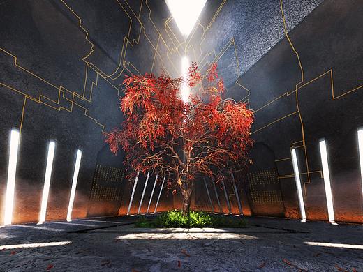 科幻风格建筑内景