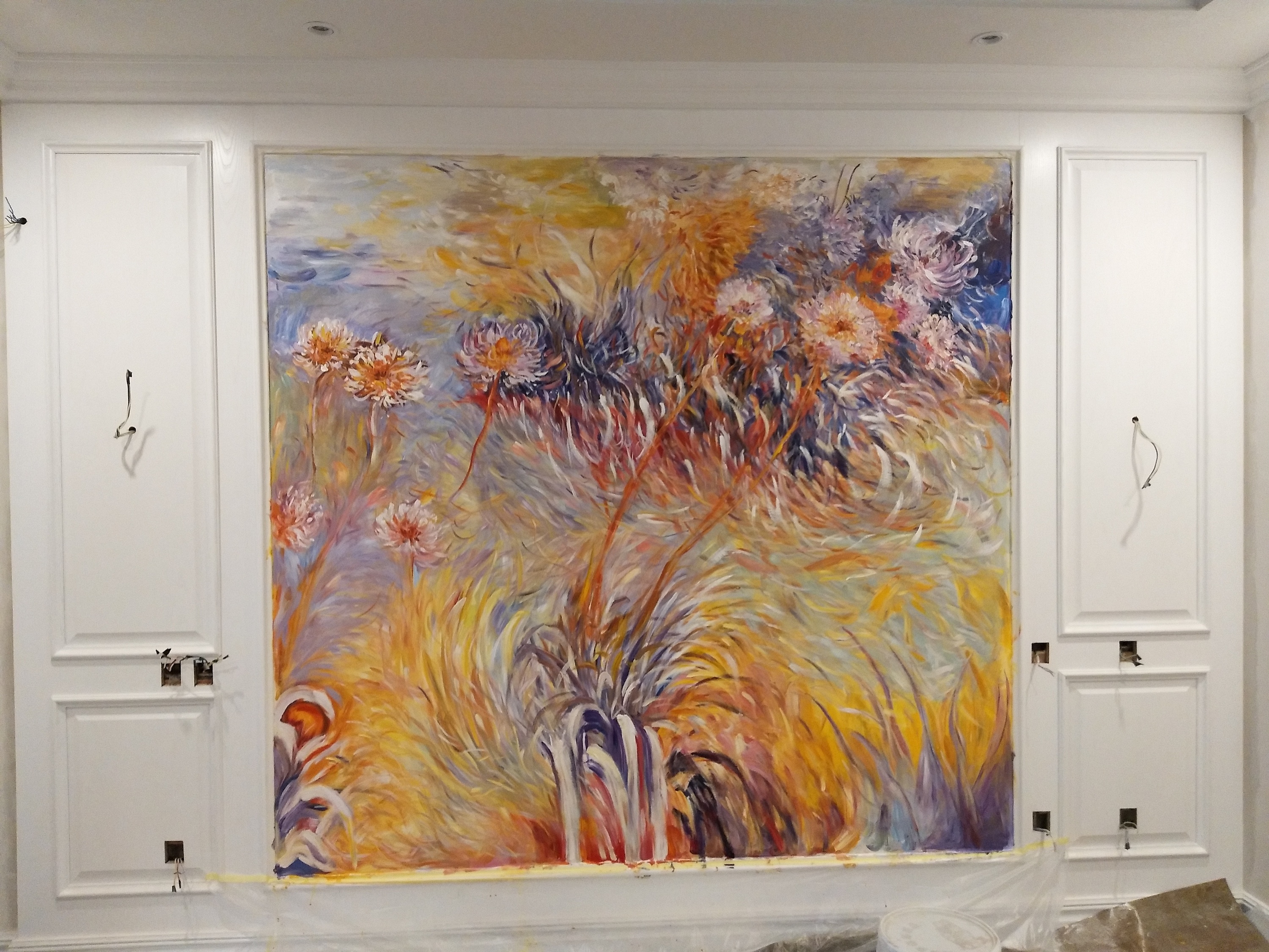 肌理画背景墙|其他|墙绘/立体画|北海青芥 - 原创作品 - 站酷 (zcool)