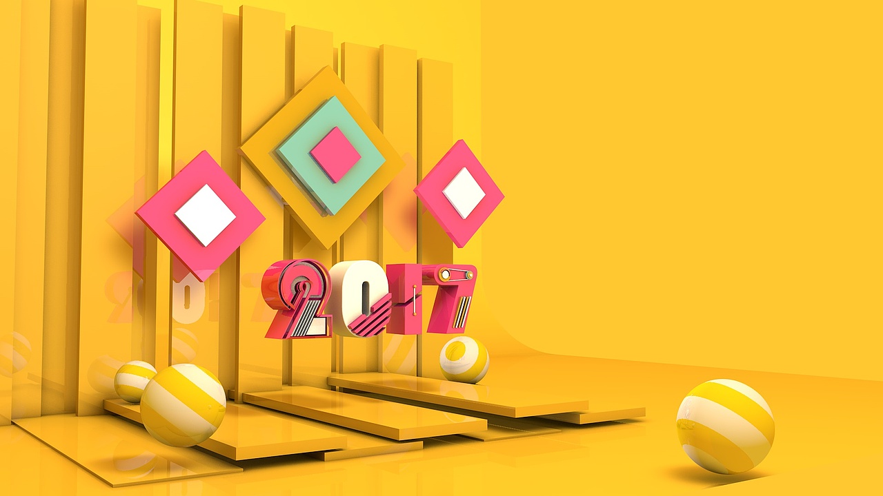 2017(c4d练习)|平面|字体/字形|蔫儿妹_原创作品-站酷(zcool)