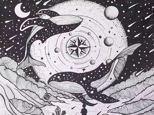 【插画】黑白装饰画练习