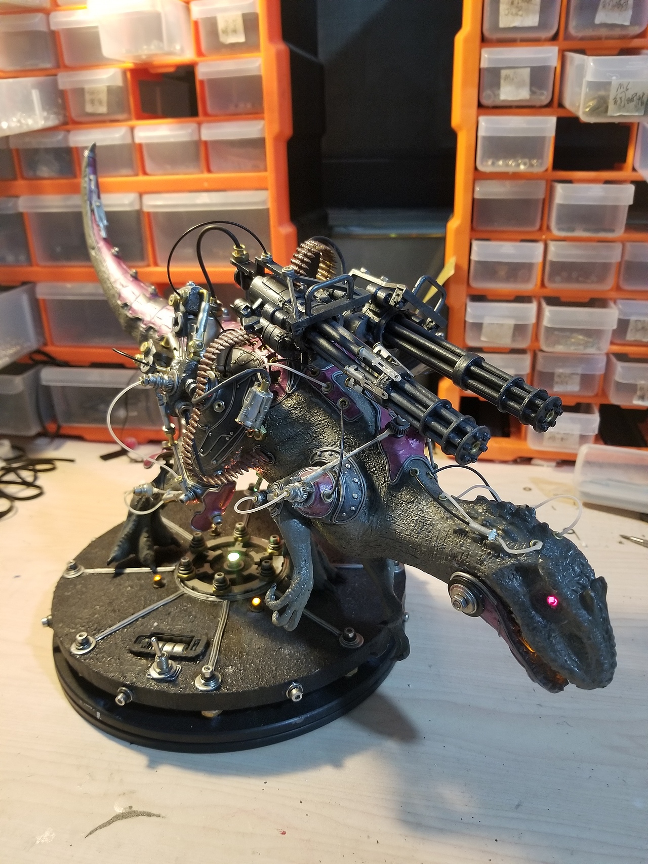 hyx原创手工制作机械暴虐霸王龙立体艺术