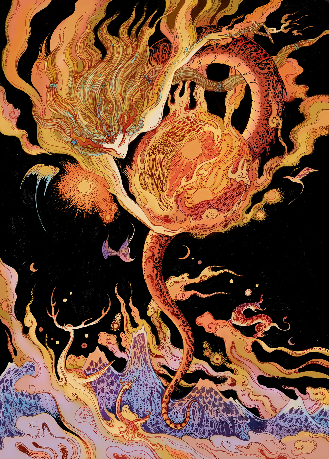 山海经游戏原画陈丝雨插画