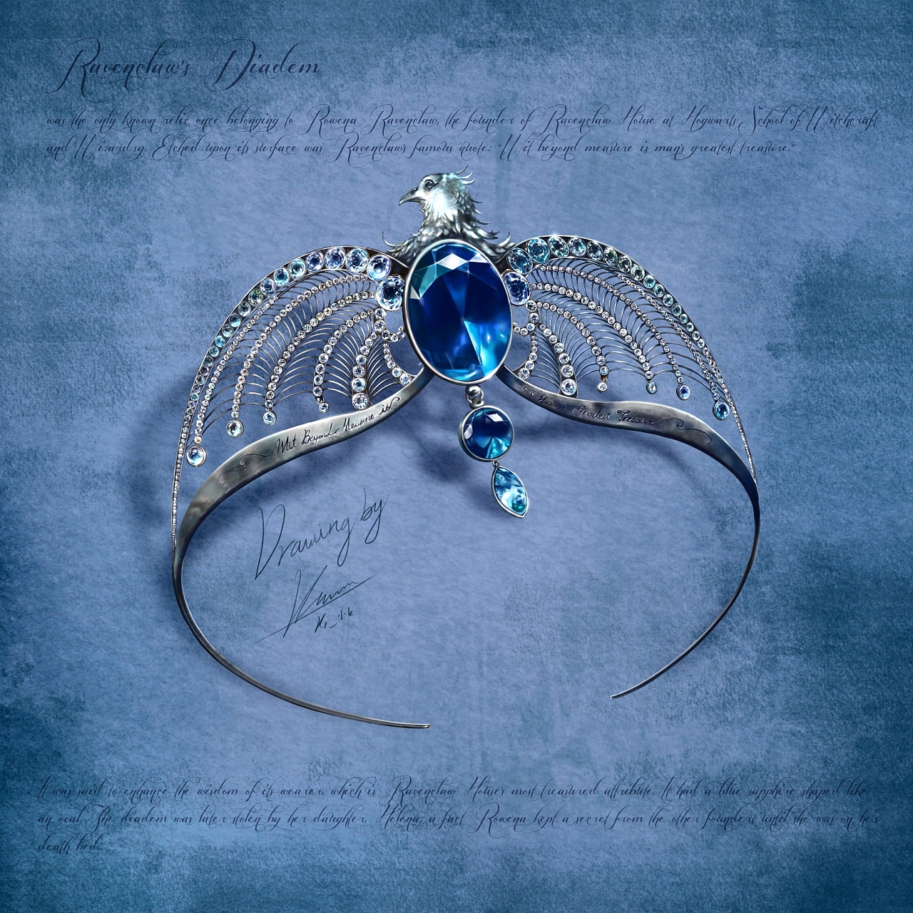 【procreate绘画】拉文克劳的冠冕|插画|创作习作|kr_小k - 原创作品