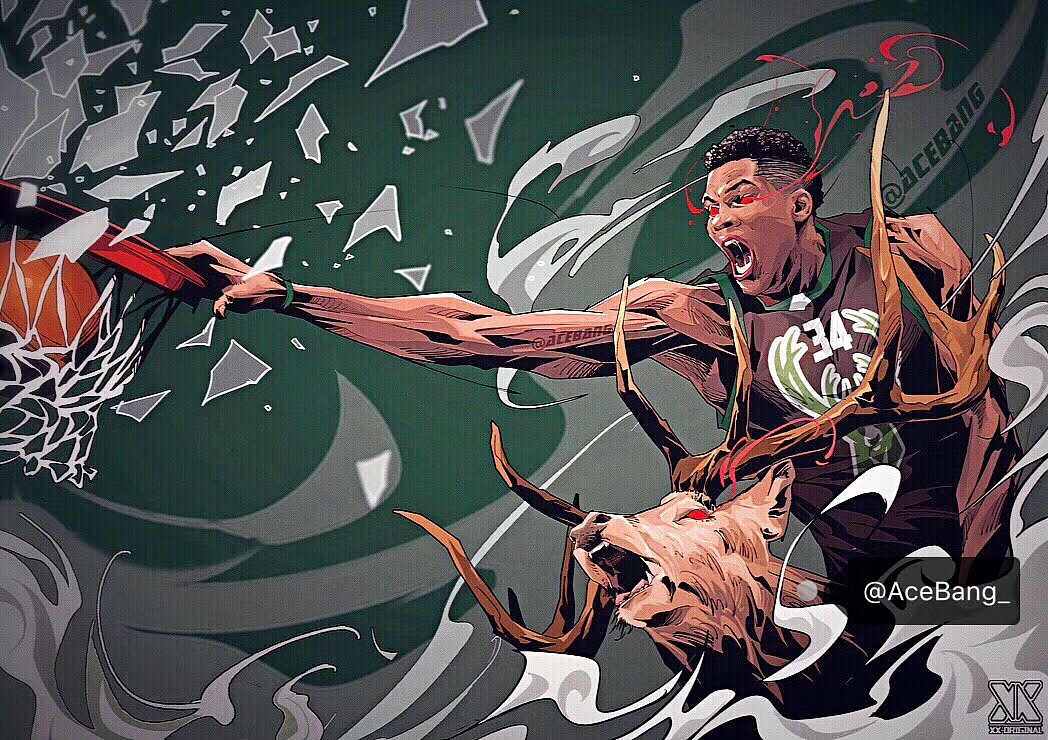 展望新赛季回顾旧赛季nba体育篮球插画集美漫写实