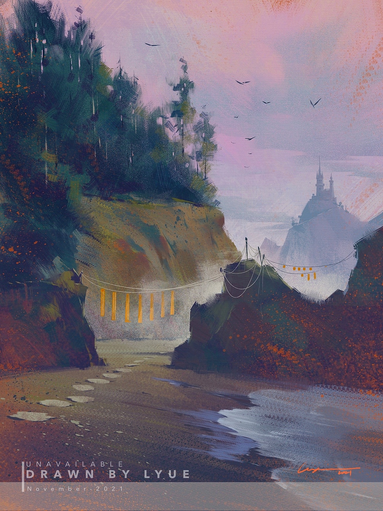 iPad风景插画合集（2021.11）（图ZMjc3NjgxMTI4） - 艺术插画 - 站酷设计师厘鱼Lyue原创素材 - 站酷ZCOOL