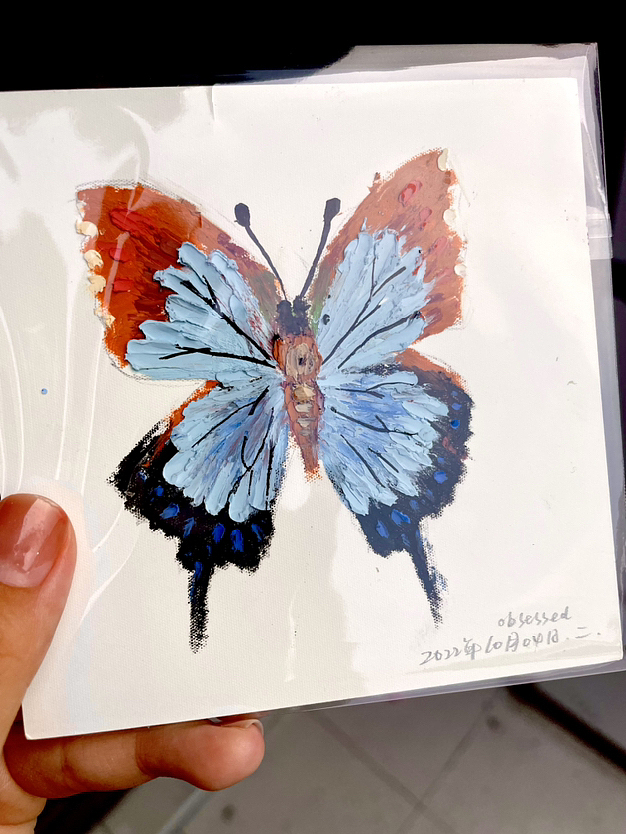 油画棒绘画|蓝色妖姬