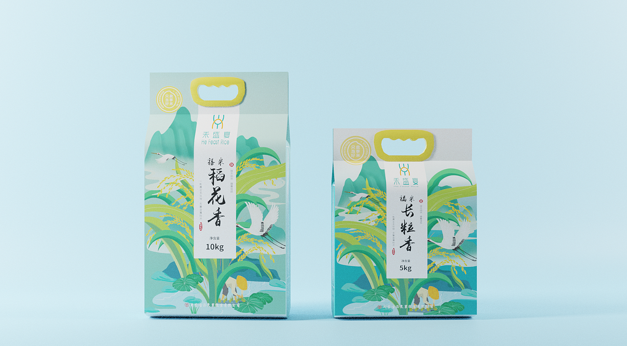 He Feast Sice禾盛宴大米“国潮”包装设计（图ZMjQzMjQxNjcy） - 包装 - 站酷设计师郑州盛行品牌策划原创素材 - 站酷ZCOOL