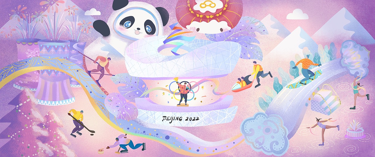 2022北京冬奥会插画（图ZMjg3MDk0NTQ4） - 商业插画 - 站酷设计师大萌子menmen原创素材 - 站酷ZCOOL