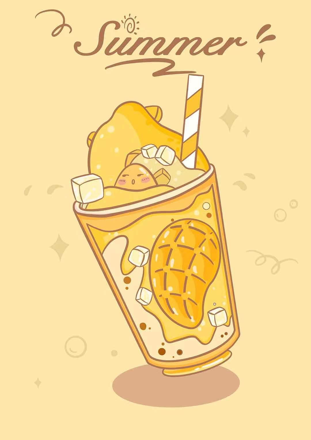 夏日清凉小饮品|插画|商业插画|森岛屿鹿 - 临摹作品 - 站酷 (zcool)
