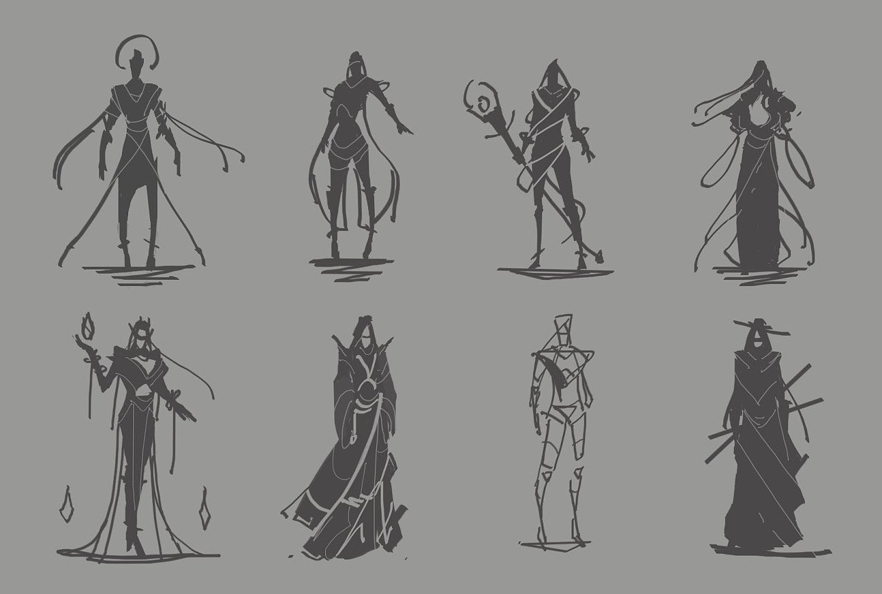 一组角色设计草稿