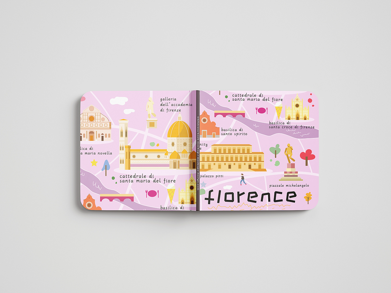 插画佛罗伦萨地图