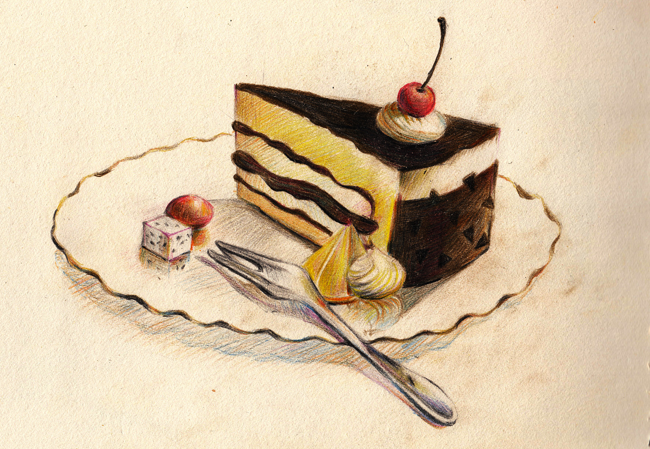儿童绘画【美味蛋糕】－堆糖，美好生活研究所