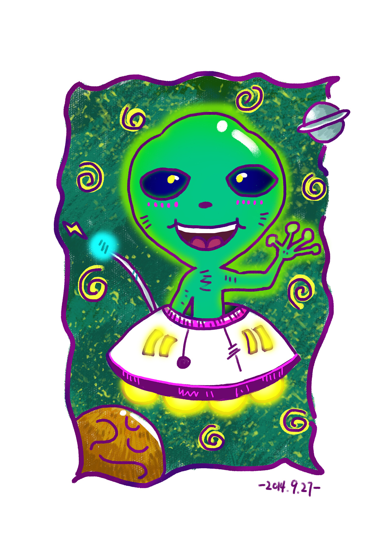 卡通外星人:alien:|插画|儿童插画|ziyi910127 - 原创作品 - 站酷 (ZCOOL)