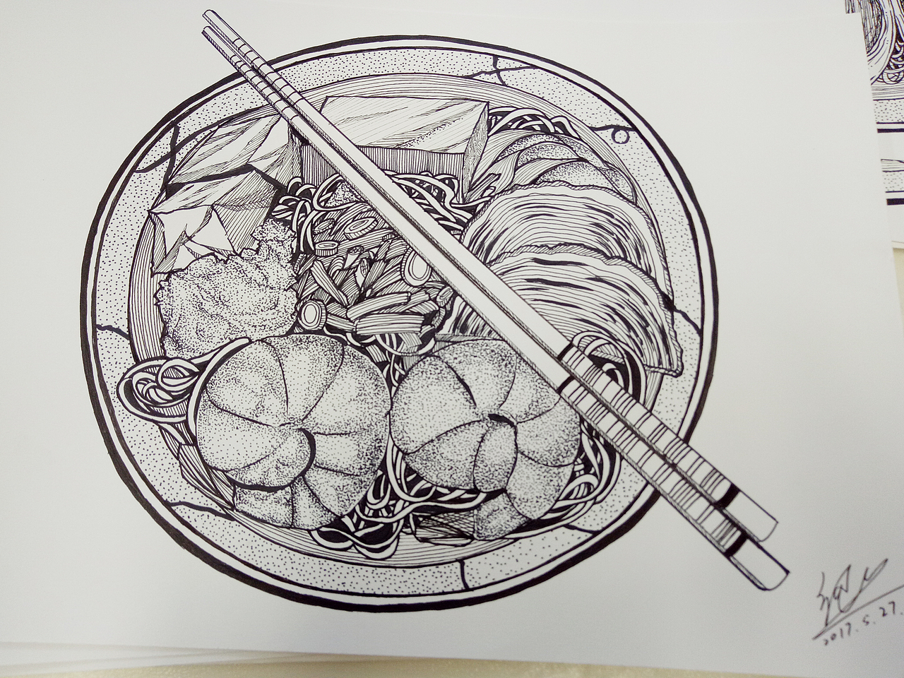 黑白插画舌尖上的中国