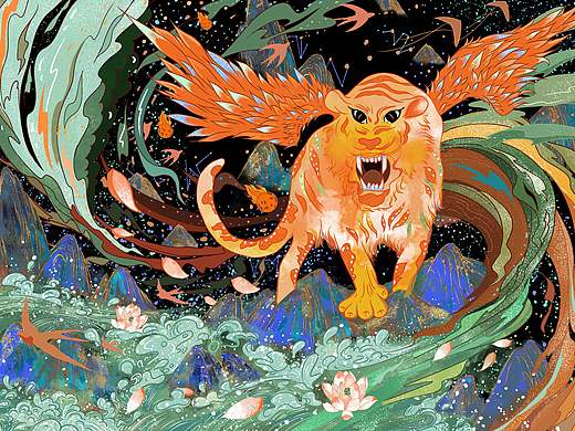 虎年插画系列之如虎添翼