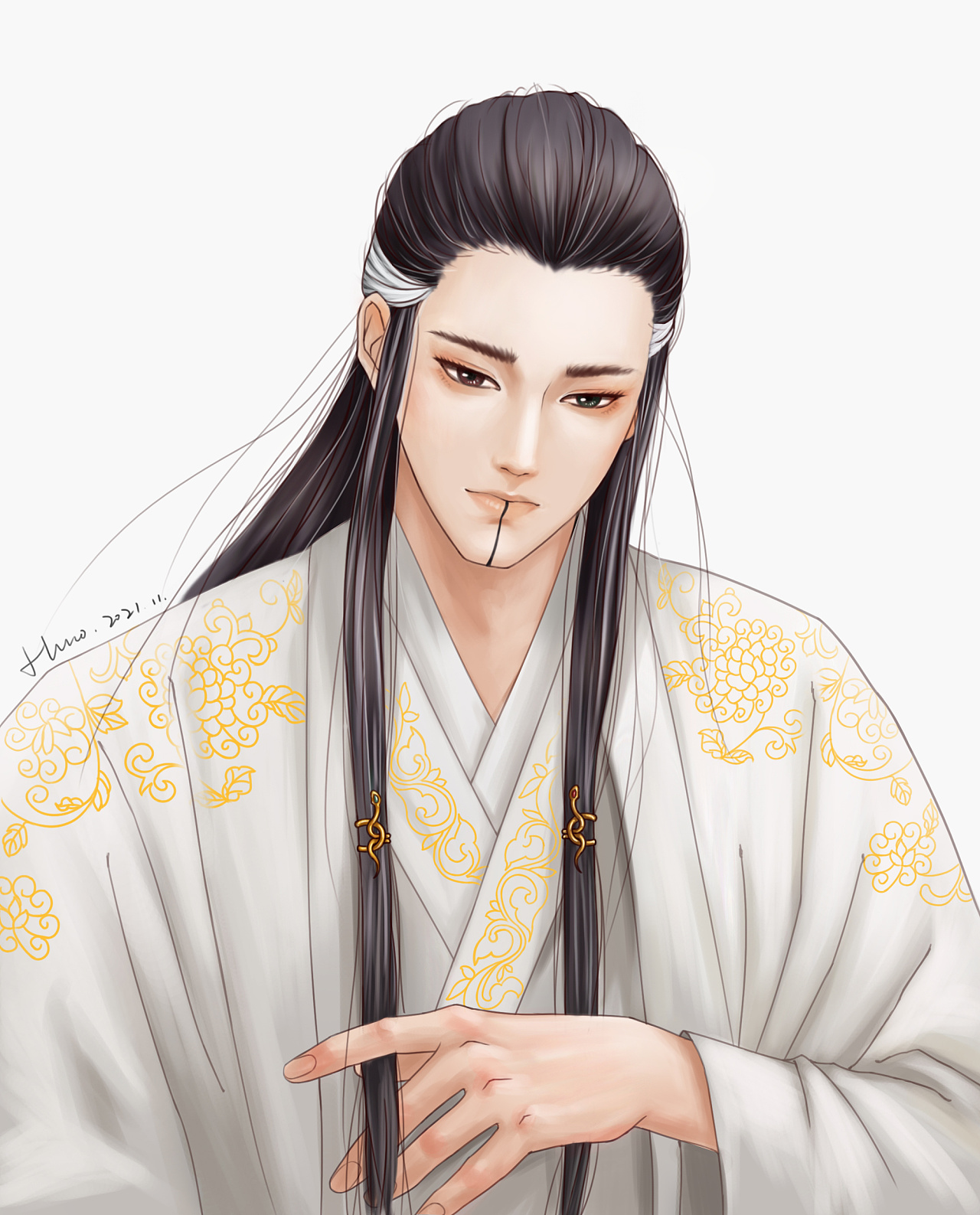 忧郁男子古风|插画|商业插画|h大展 - 原创作品 - 站酷 (zcool)