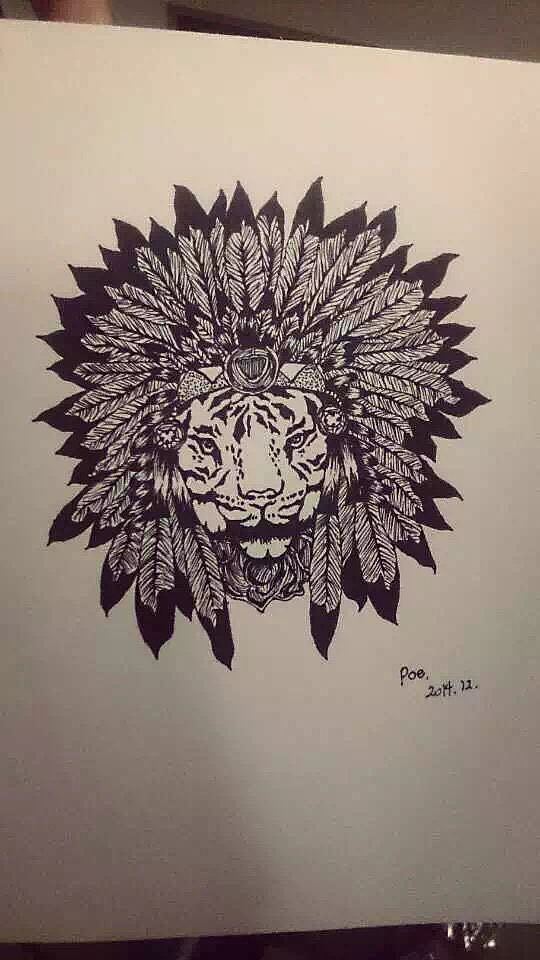 黑色碳素笔手绘插画