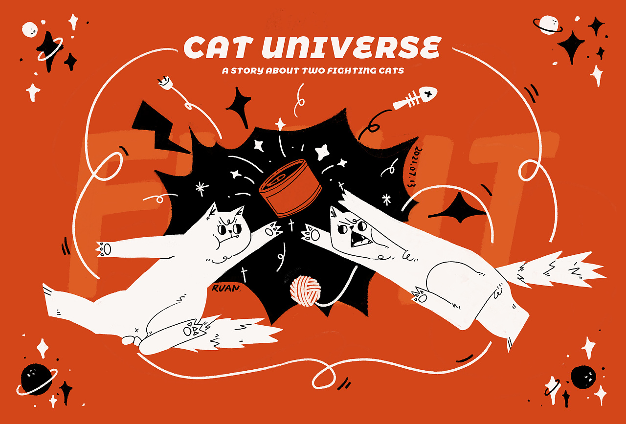 catuniverse猫粮品牌插画