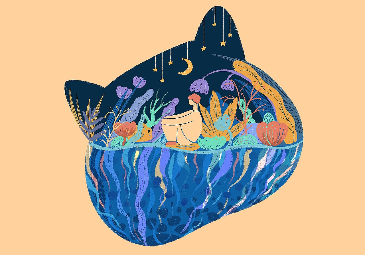 屋里的小人（图ZMjk0Mjk1MjIw） - 艺术插画 - 站酷设计师面包精呀原创素材 - 站酷ZCOOL