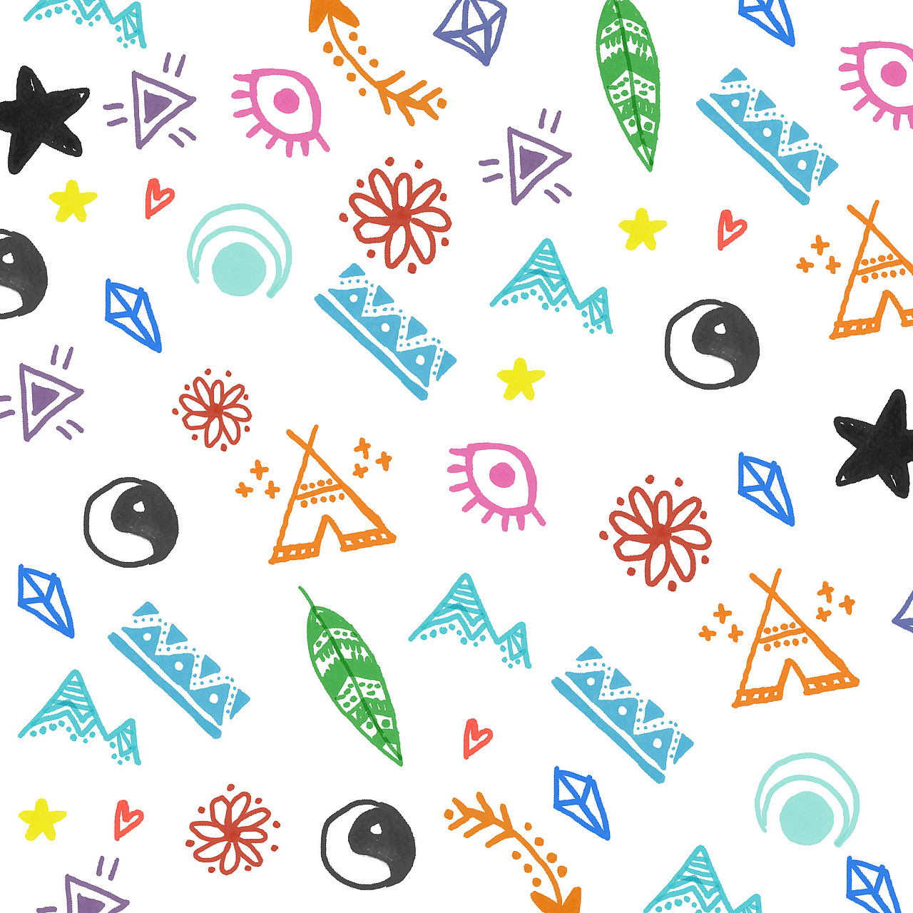 民族风手绘插画系列（图ZMTc0OTA2MDky） - 图案 - 站酷设计师山知设计原创素材 - 站酷ZCOOL