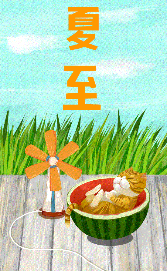 夏至GIF（图ZNTE5MzU5NDg=） - 商业插画 - 站酷设计师满屋猫在飞原创素材 - 站酷ZCOOL