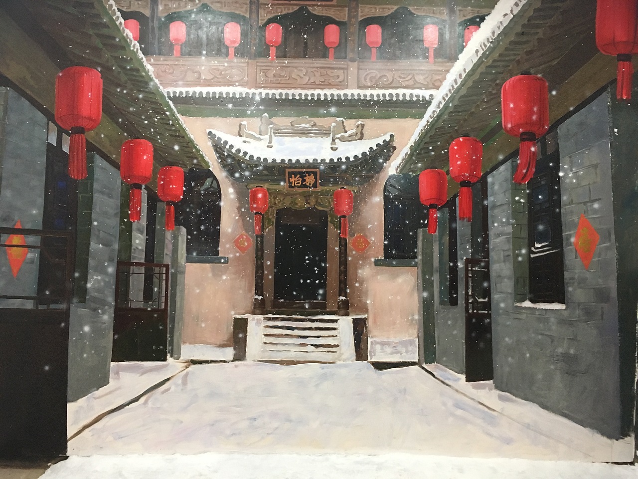 乔家大院旅游景区墙体彩绘