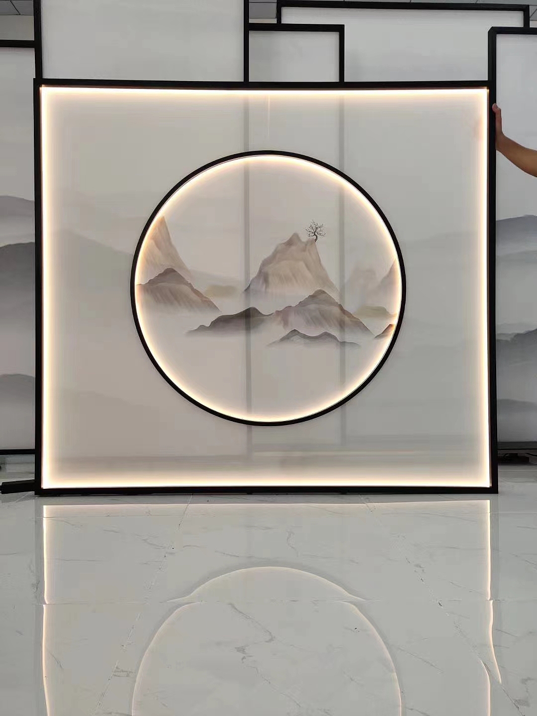 新中式轻奢半透灯光纱屏的应用实际案例（图ZMjg0NDQyNTgw） - 酒店餐饮设计 - 站酷设计师shunlong2018原创素材 - 站酷ZCOOL