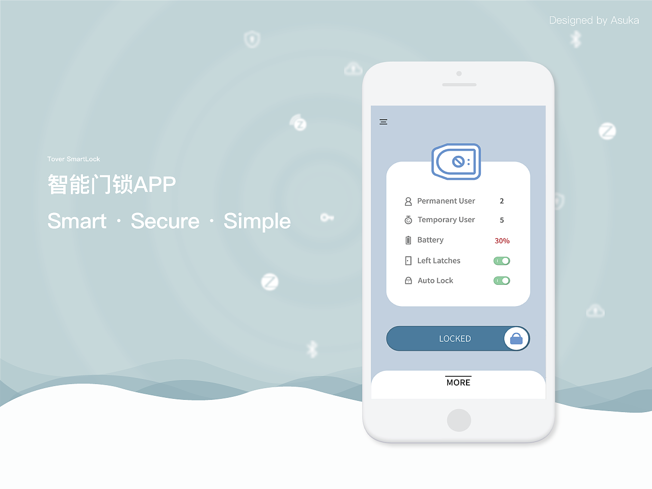 Tover智能门锁APP（图ZMjMzNjc3Nzgw） - APP界面 - 站酷设计师Aaaasuka原创素材 - 站酷ZCOOL