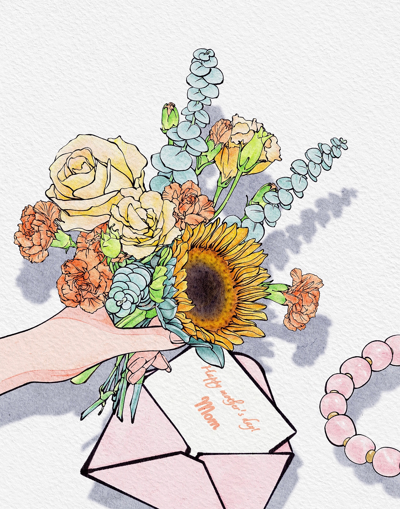 母亲节分镜插画 | 致我们最亲爱的妈妈（图ZMzAwMjQ4MzUy） - 艺术插画 - 站酷设计师画画儿汀寂原创素材 - 站酷ZCOOL
