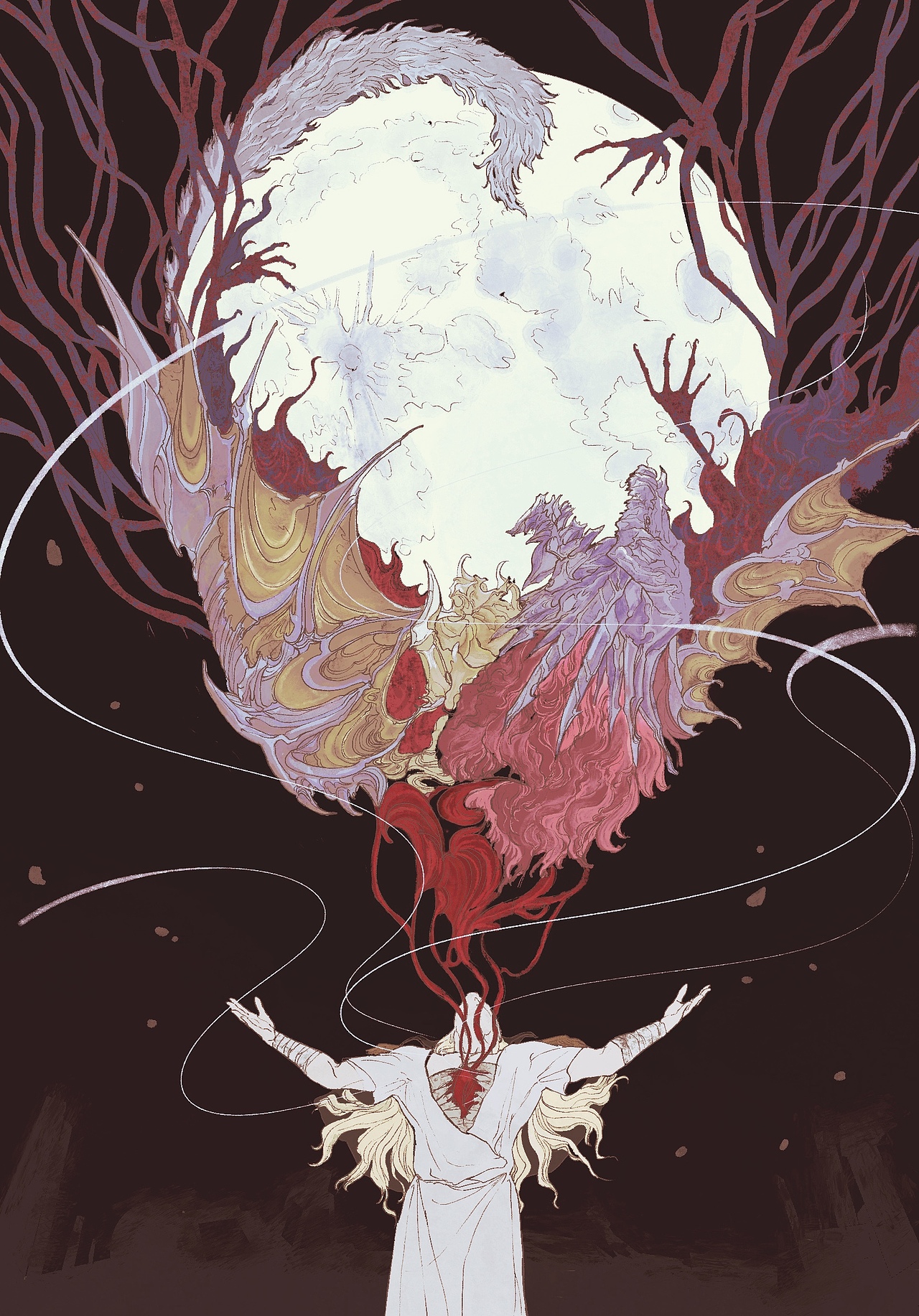 月狂病（图ZMjk3Mzk3MzQ0） - 艺术插画 - 站酷设计师蓖麻开发999原创素材 - 站酷ZCOOL