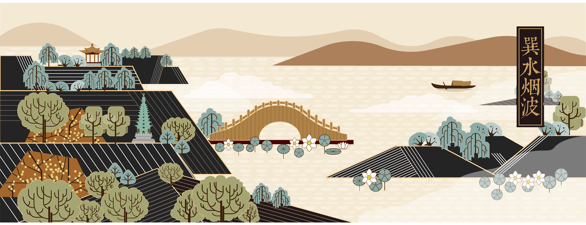 【城市地标】古晋阳八景系列版画风格插画（图ZMTk5ODQwMzk2） - 艺术插画 - 站酷设计师风语storm原创素材 - 站酷ZCOOL