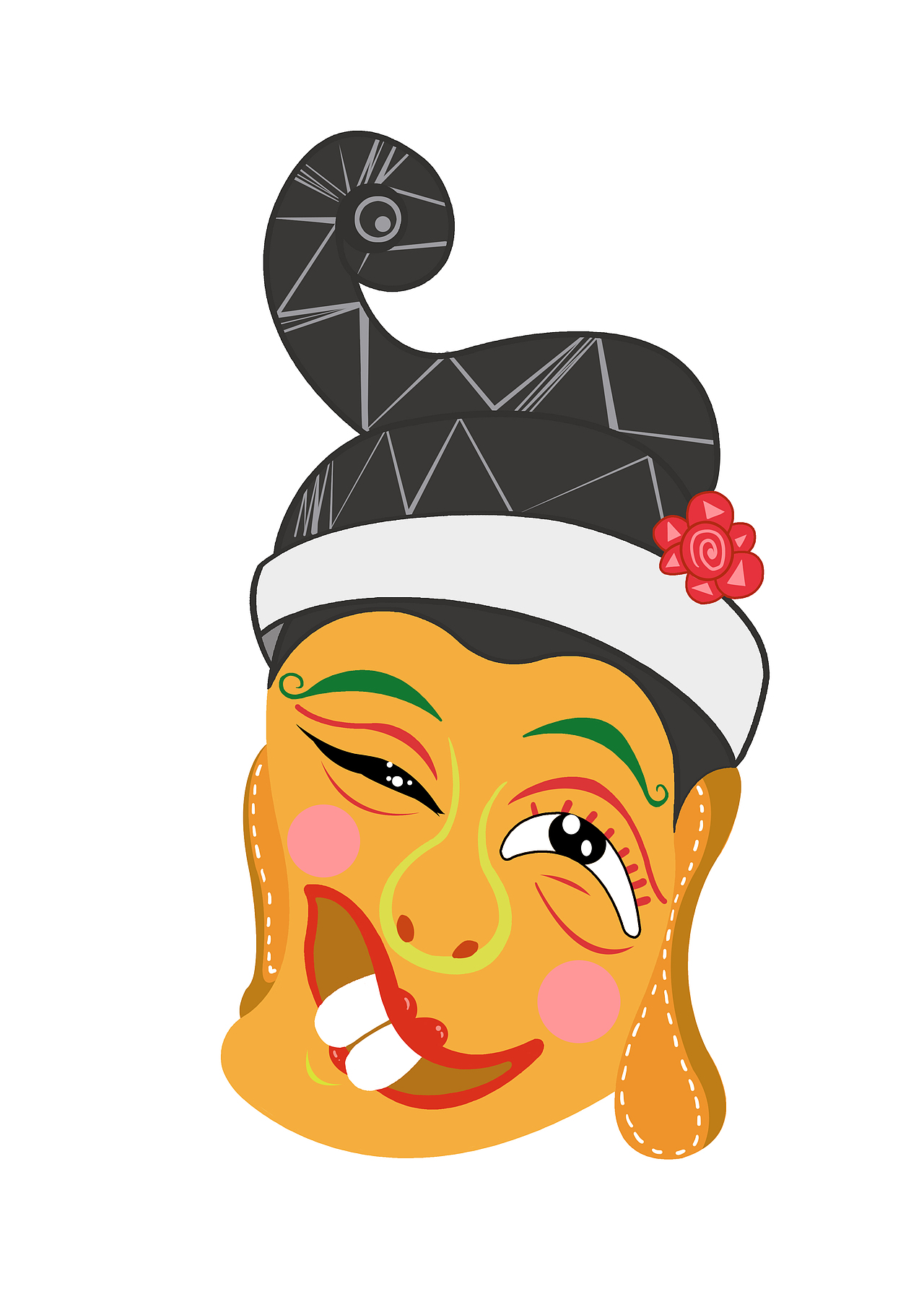 原创作品卡通傩面具1