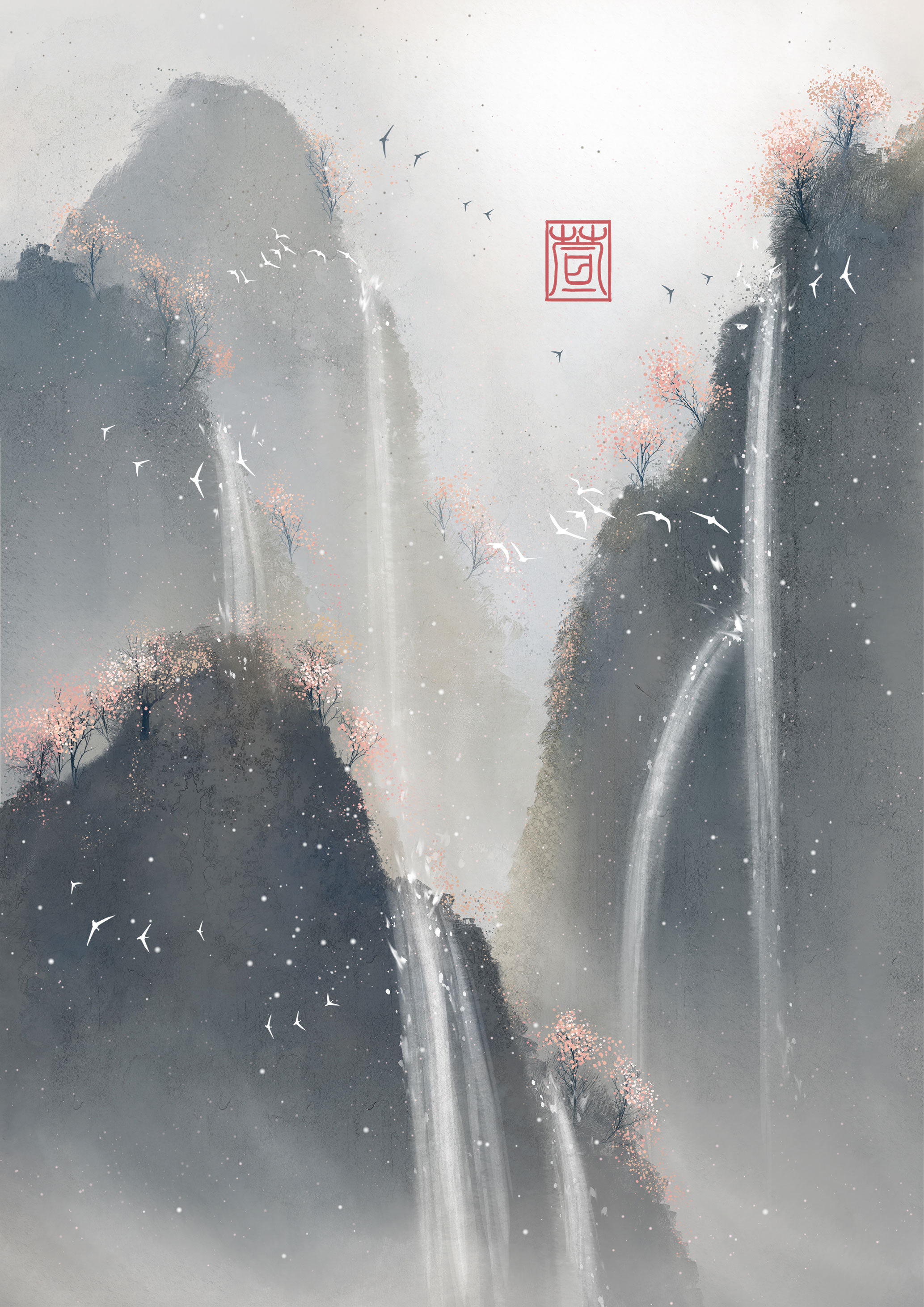 山水画系列|插画|创作习作|画画的萱可萱 - 原创作品 - 站酷 (zcool)