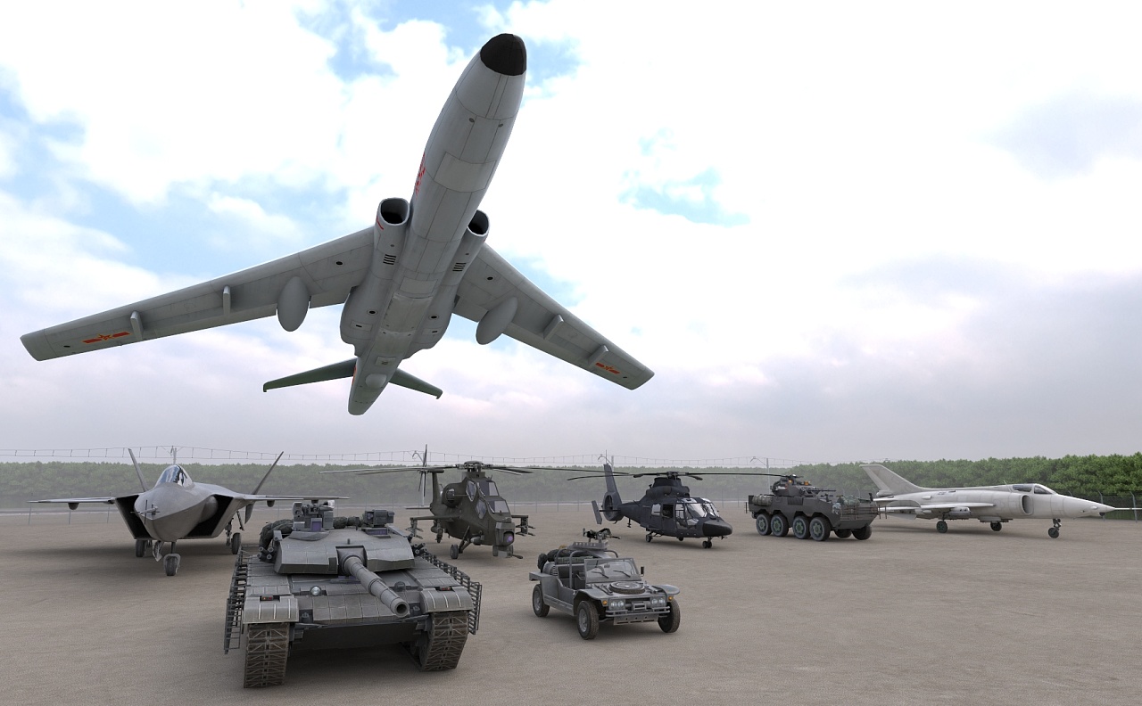 陆地载具包括zbl-09步兵战车,99式主战坦克,lyt2021超轻型轮式伞兵