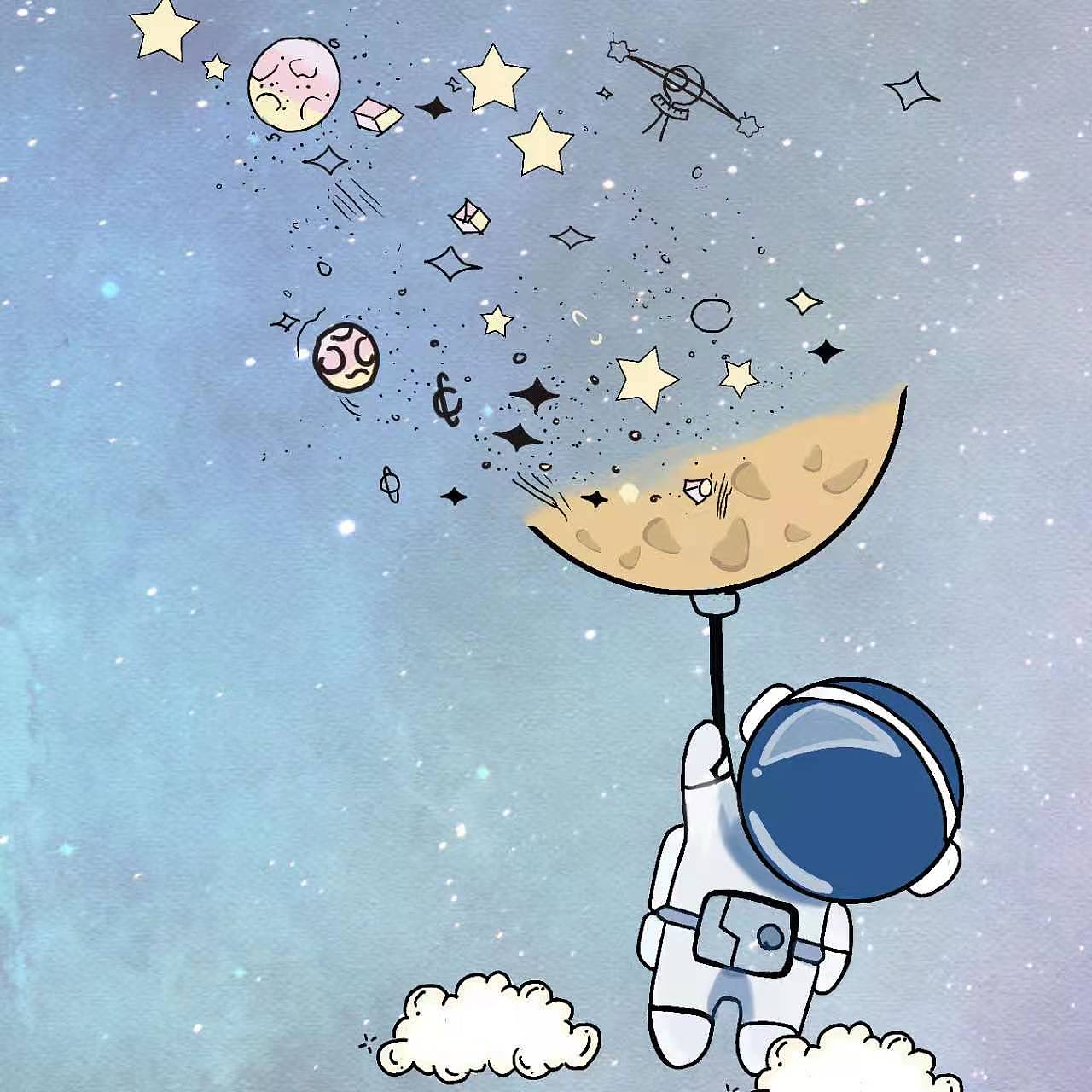 宇航员（图ZMjkwNzk2NzEy） - 商业插画 - 站酷设计师哆啦A梦的小糖块原创素材 - 站酷ZCOOL