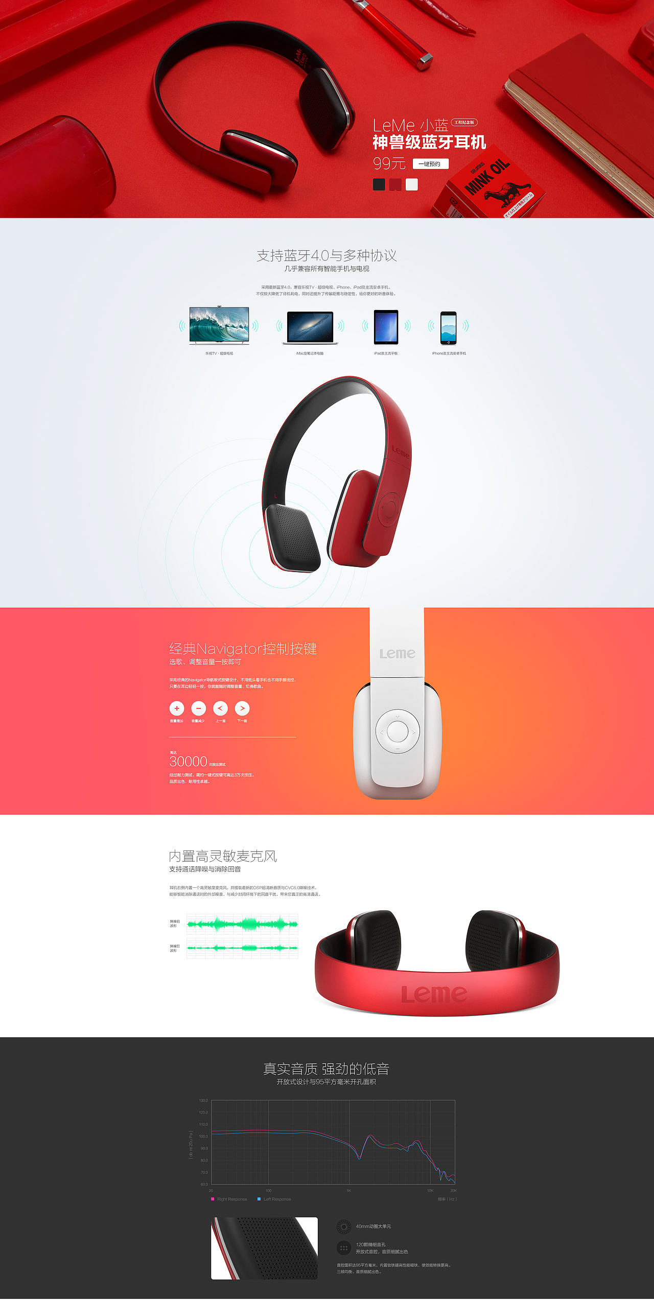 Leme 蓝牙耳机产品站（图ZNDM5NTE2ODA=） - 电商 - 站酷设计师林挠挠原创素材 - 站酷ZCOOL