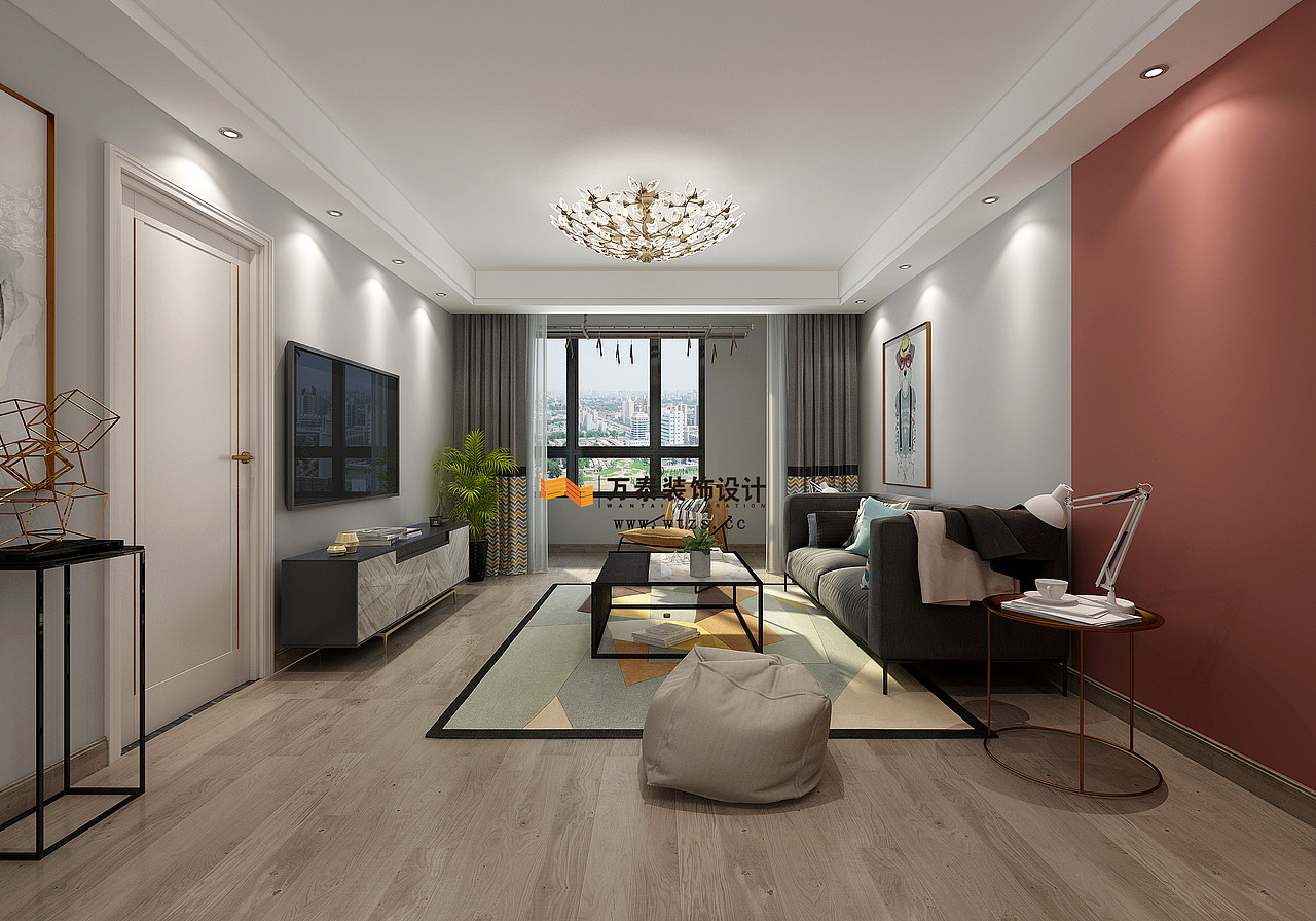 济南万泰装饰玉兰花园120平北欧风格装修案例