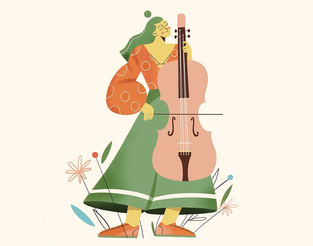 乐器插画人物
