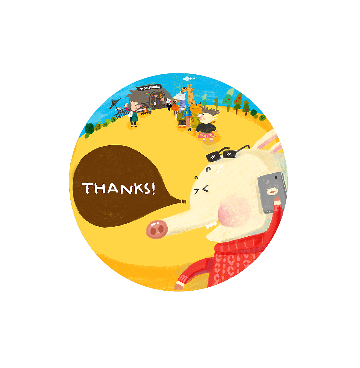 我和小猪猪餐厅的一切（图ZNzE2MDI1Njg=） - 商业插画 - 站酷设计师蛋个个原创素材 - 站酷ZCOOL