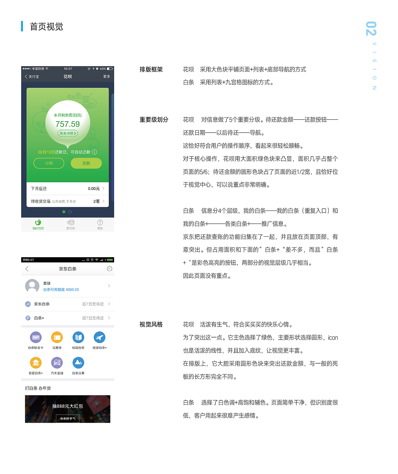 竞品分析：白条VS花呗（图ZNzcxMzYwNDA=） - APP界面 - 站酷设计师牛奶红豆冰原创素材 - 站酷ZCOOL