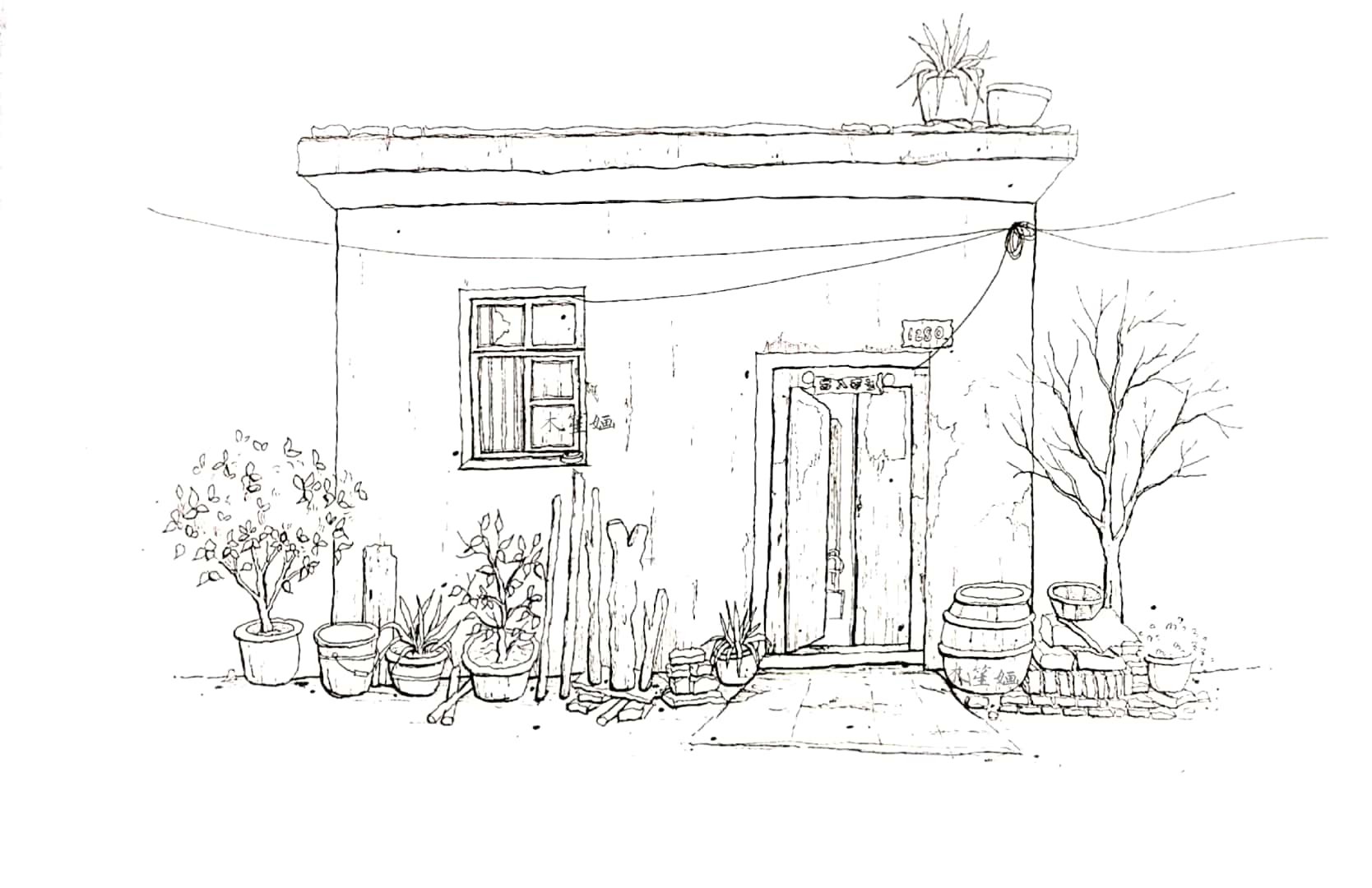 老房子的画法简单图片