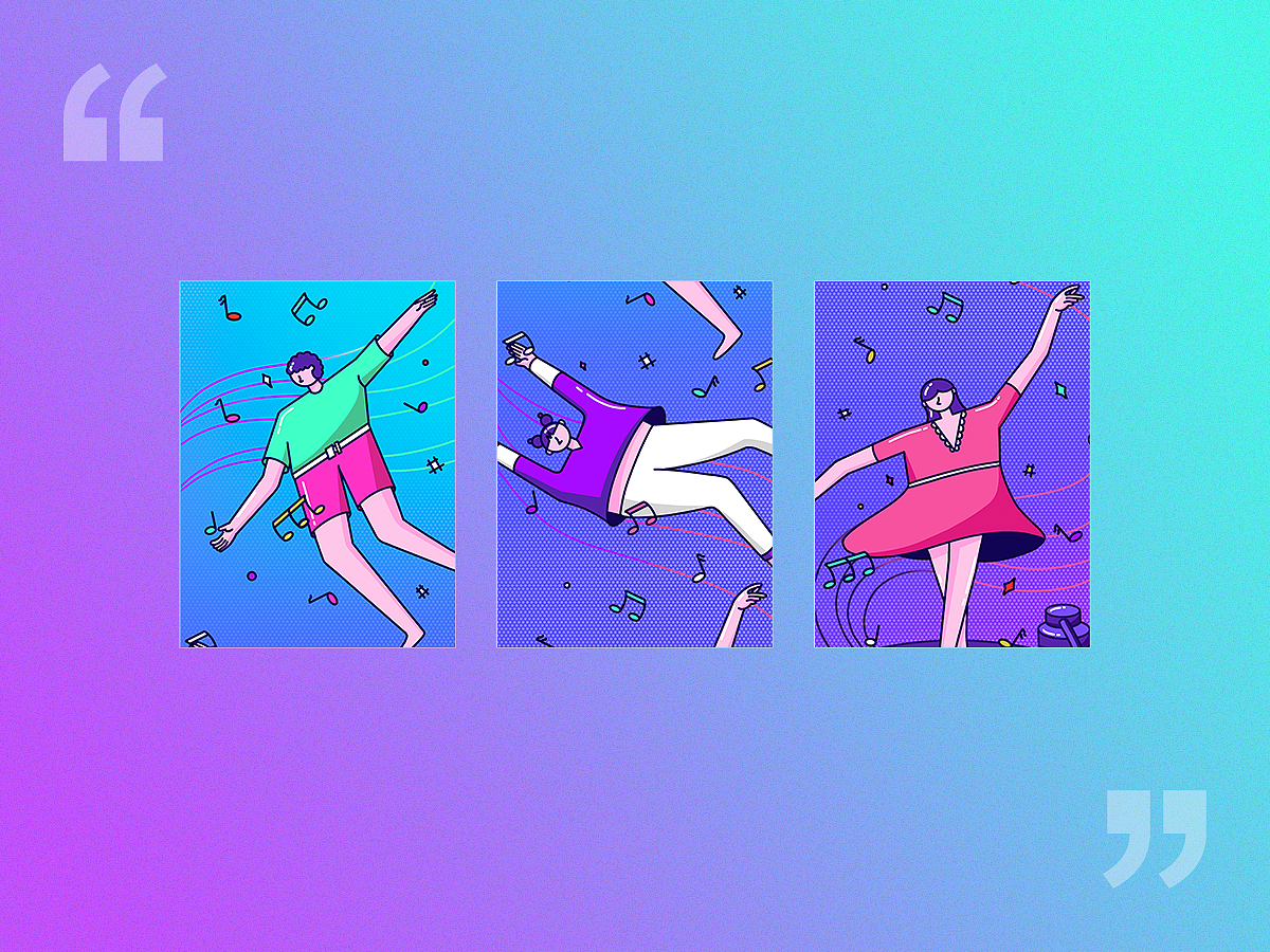人与音乐（图ZMjYxMzUwODUy） - 新锐潮流插画 - 站酷设计师小石头LStone原创素材 - 站酷ZCOOL
