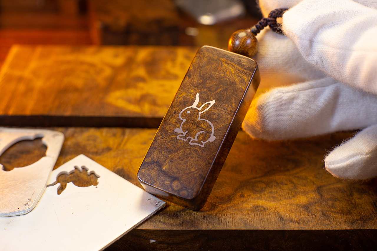 沙漠铁木瘤疤料嵌银-琴心