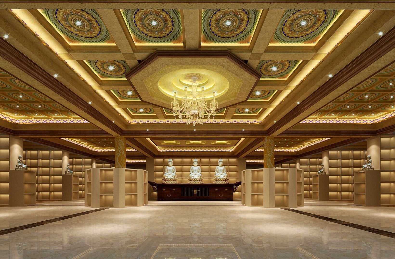 古建艺术彩绘吊顶厂家直销新式吊顶板材仿古建材通花板