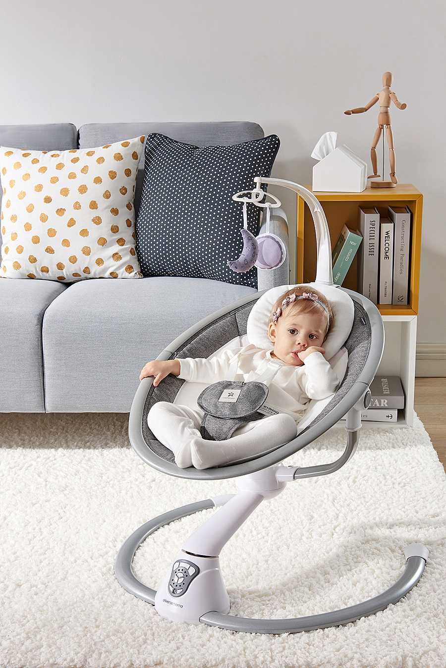 寰球妈妈婴儿电动摇椅拍摄