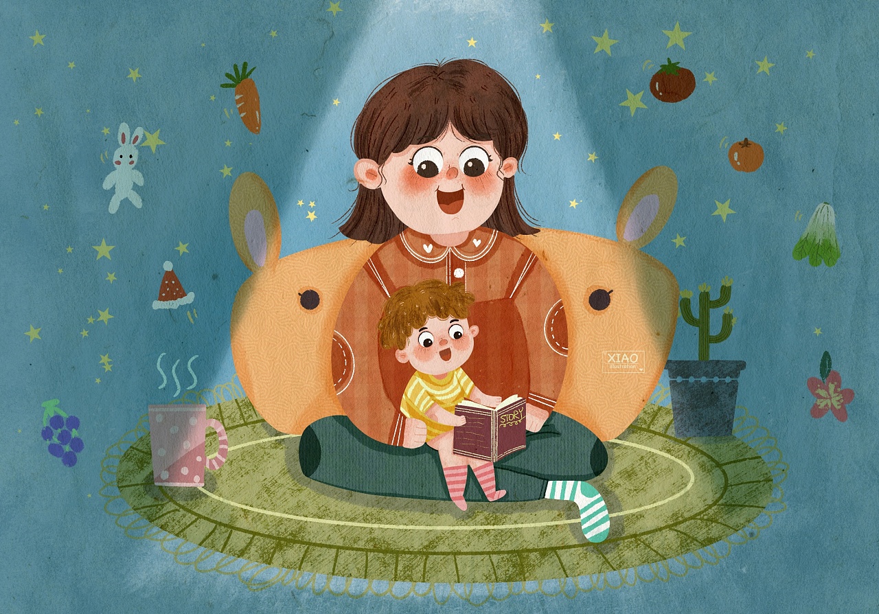 母亲节主题系列～陪伴|插画|儿童插画|筱xiao筱 - 原创作品 - 站酷