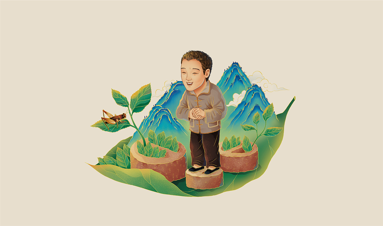 绿色茶园计划系列插画（图ZMjIzMDk1NDc2） - 商业插画 - 站酷设计师荔枝litchii原创素材 - 站酷ZCOOL